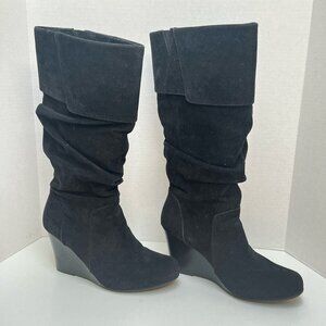 Kohl's Women's 8.5 Calf-High Velvet Ruched Boots